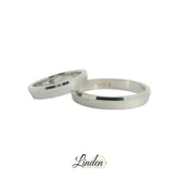 925 Silber rhodinierte Partnerringe – Freundschaftsringe Set für Paare – Damen- & Herrenring | LS-404/4